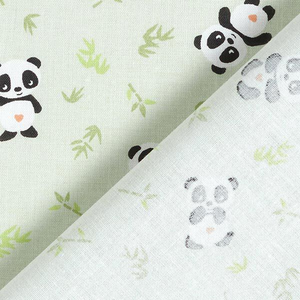 Baumwollstoff Cretonne Knuddel Panda – grün,  image number 4