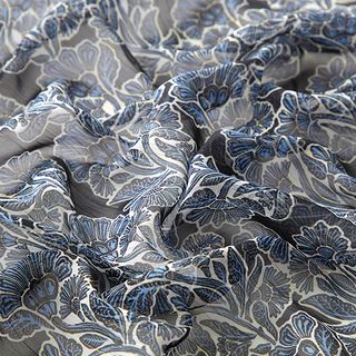 Chiffon Plissee Blumenstrauß und Glitzerstreifen – schwarz/hellblau, 
