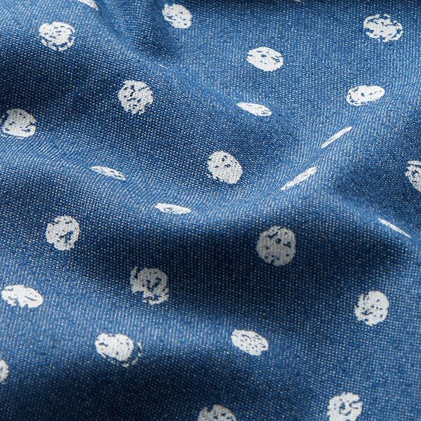 Stretch Jeans Punkte – jeansblau, image number 2