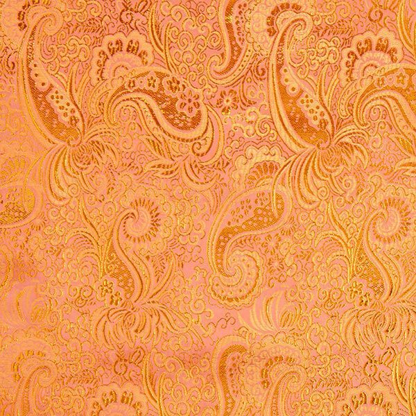 Bekleidungsjacquard Metallic Paisley – lachs/gold | Reststück 100cm