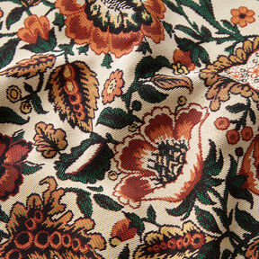 Dekostoff Gobelin Retro floral – hellbeige/kupfer, 