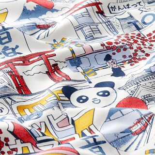 Baumwollstoff Cretonne Manga – weiss, 