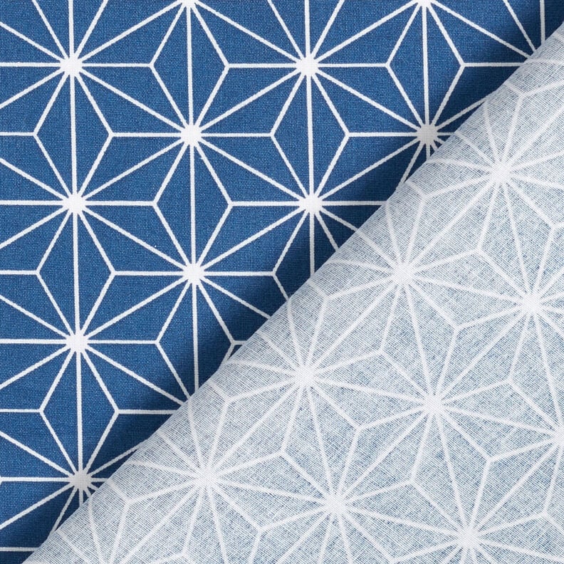 Beschichtete Baumwolle grafische Sterne – indigo/weiss,  image number 5