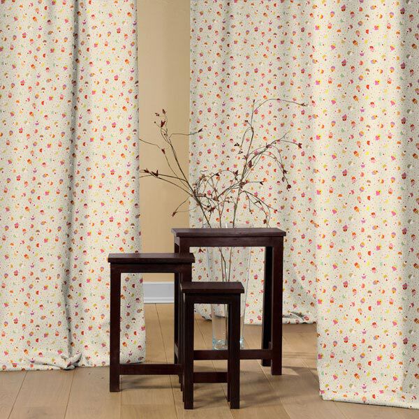 Dekostoff Halbpanama Bunte Muffins – natur – Muster, image number 4