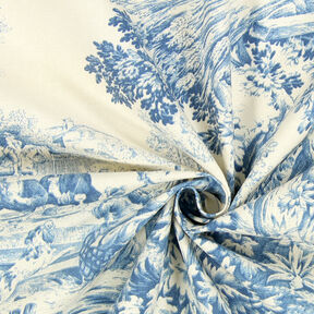 Toile de Jouy – stahlblau, 