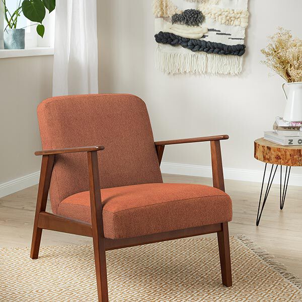 Polsterstoff feine Melange – terracotta | Reststück 100cm