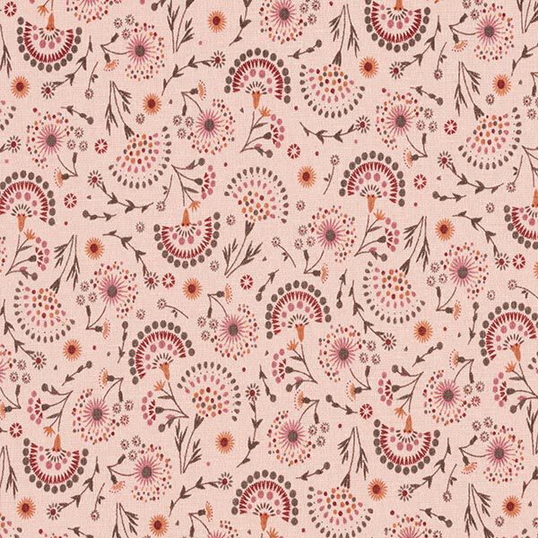Alpenfleece süße Blümchen – rosa | Reststück 60cm