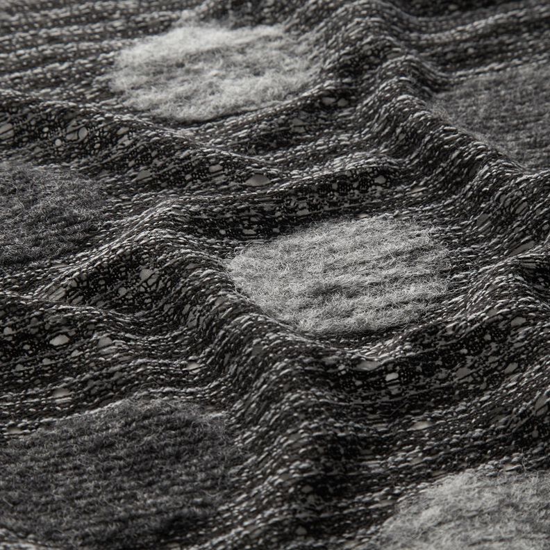 Grobstrick Woll-Mix große Kreise – grau,  image number 2