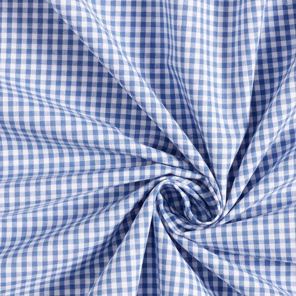 Baumwollpopeline Kleines Vichykaro, garngefärbt – jeansblau/weiss