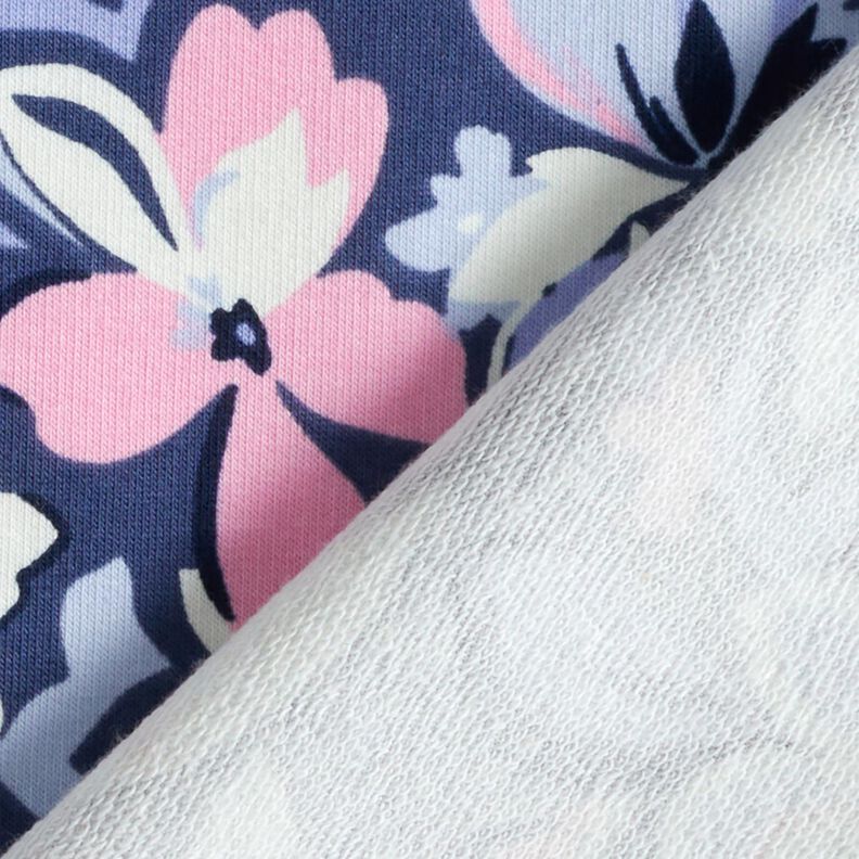 Sommersweat große Blumen | Poppy Fabrics – jeansblau,  image number 4