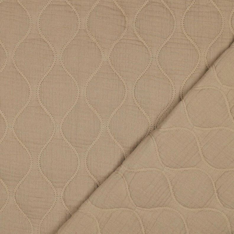 Steppstoff Musselin Wellen – dunkelbeige, image number 4