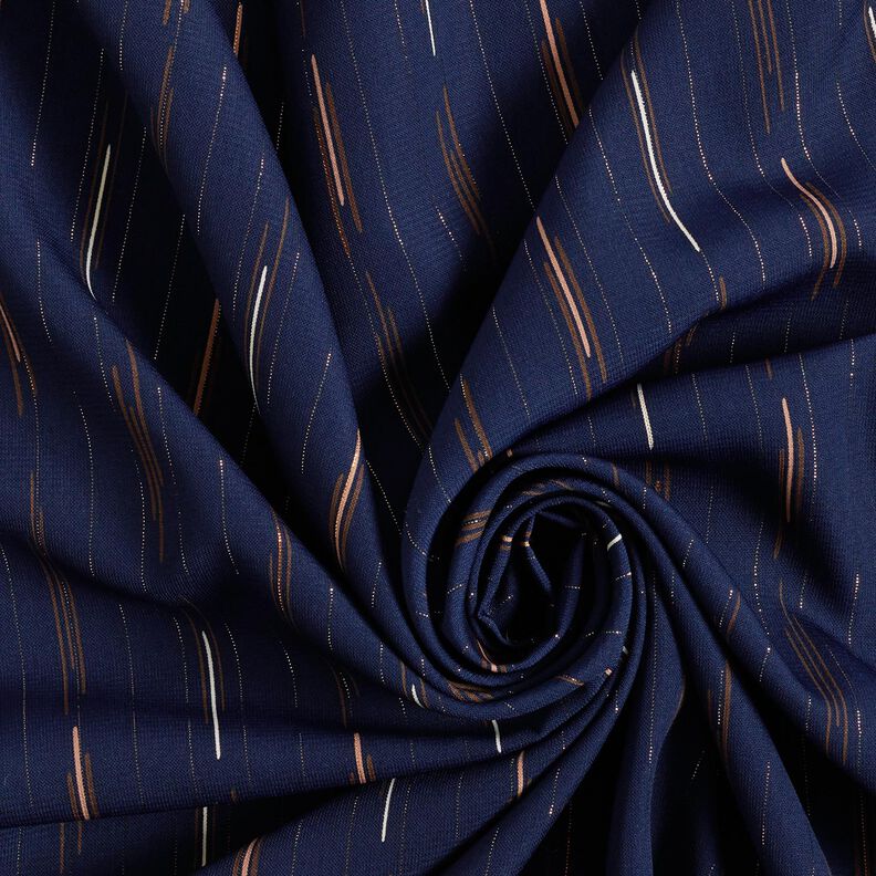 Blusenstoff Glitzernadelstreifen – marineblau,  image number 3