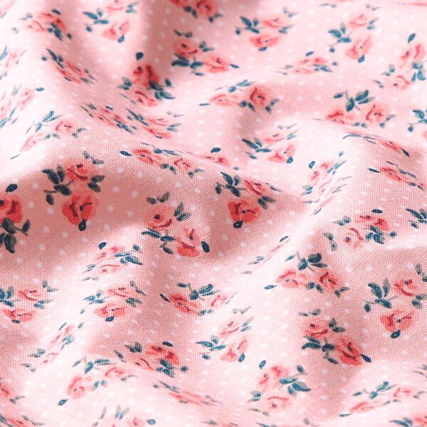 Baumwollstoff Cretonne kleine Rosen – rosa,  image number 2