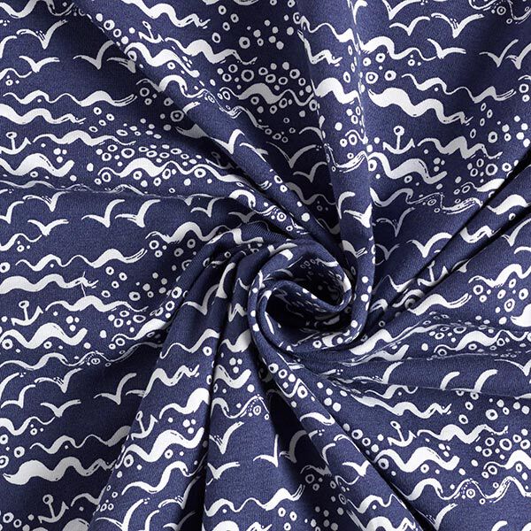 Baumwolljersey Wellengang | STENZO – marineblau/weiss, image number 4