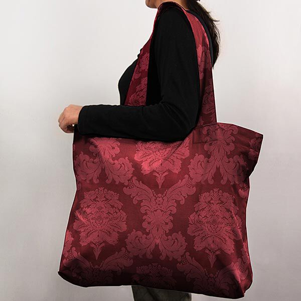 Dekostoff Jacquard Damasco 280 cm – karminrot | Reststück 140cm