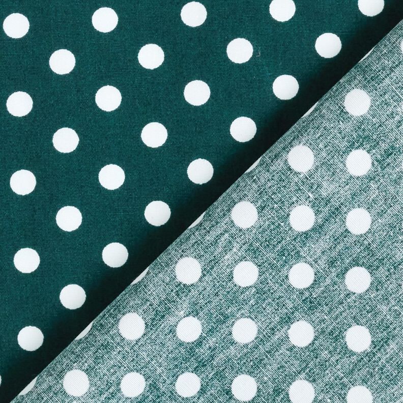 Baumwollpopeline Polka Dots – dunkelgrün/weiss,  image number 4