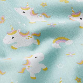 Popeline Einhorn  – aquablau, 