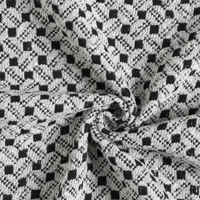 Mantelstoff Kästchen – weiss/schwarz,  image number 4