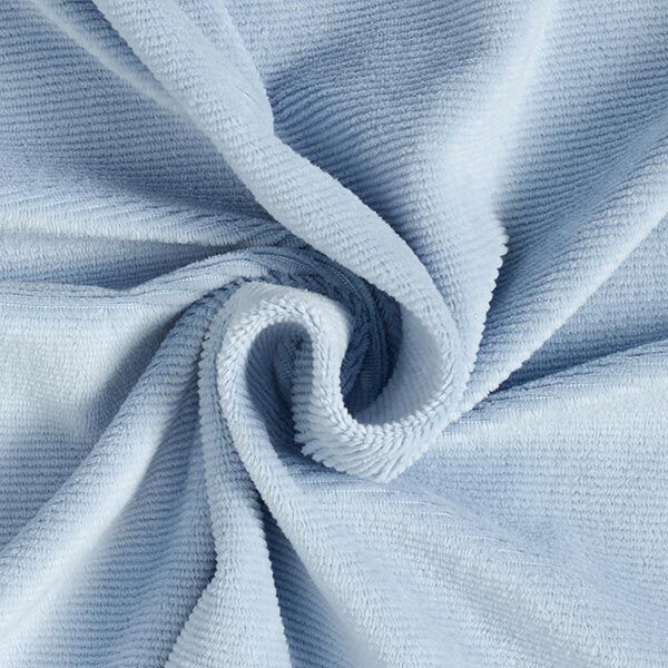 Jersey Cordsamt Querrips – hellblau | Reststück 50cm