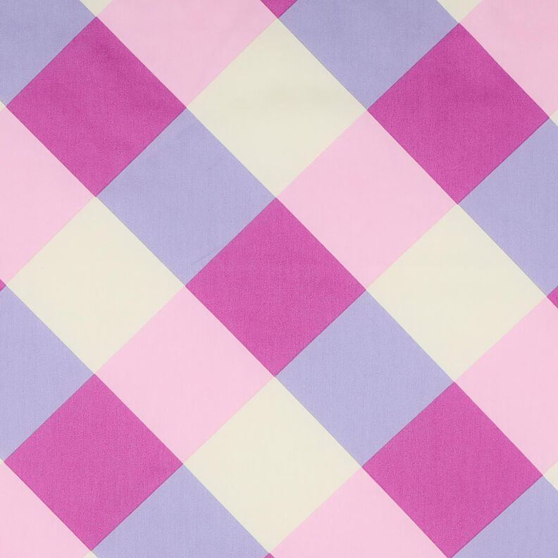 Baumwollsatin Large Gingham | Nerida Hansen – pastellviolett/wollweiss,  image number 1