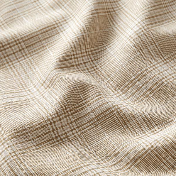 Anzugstoff Karo Metallicgarn – sand/wollweiss | Reststück 100cm