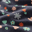 Baumwolljersey Glitzerblümchen – marineblau, 