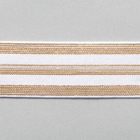 Gestreiftes Gummiband [40 mm] – weiss/gold, 