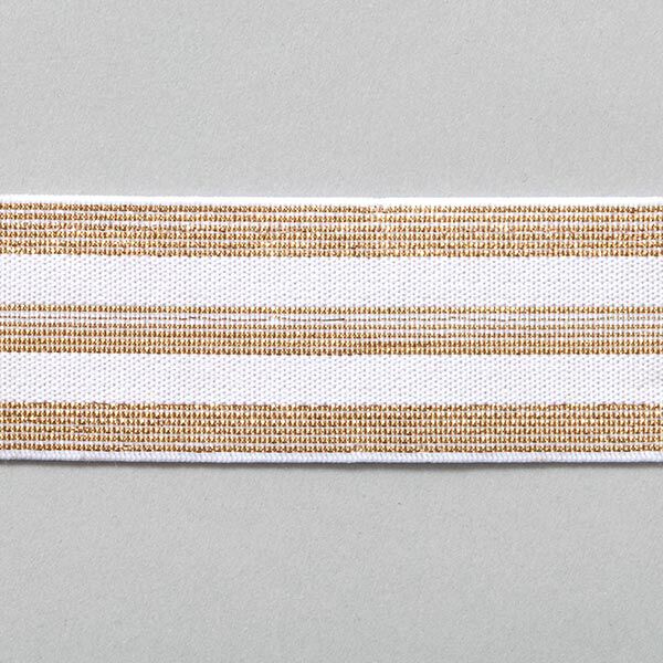 Gestreiftes Gummiband [40 mm] – weiss/gold,  image number 1