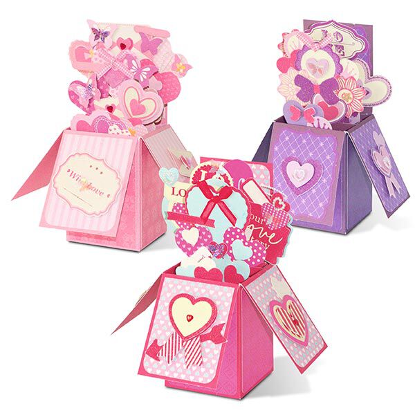 Pop-Up-Boxen-Set Liebe [ 3Stück ] – pink/rosa,  image number 1