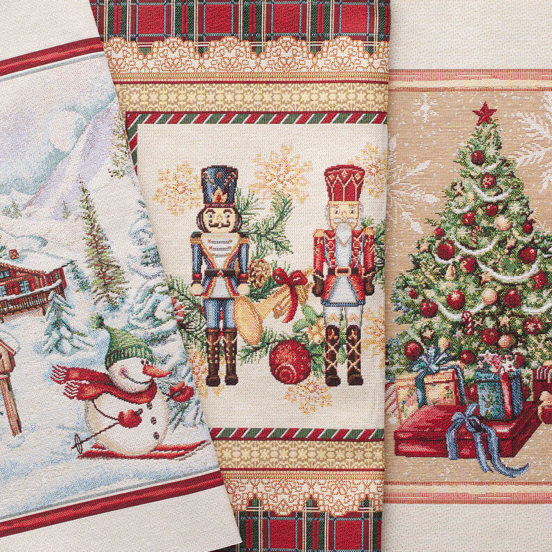 Dekopanel Gobelin Tannenbaum – karminrot/hellbeige,  image number 5