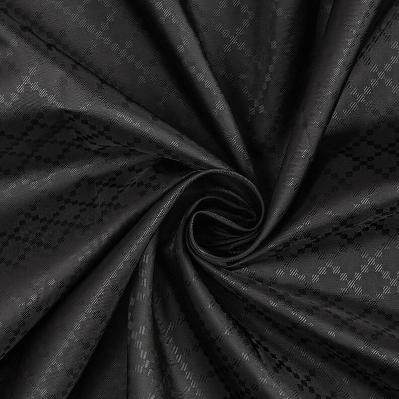 Futterstoff Jacquard Rauten – schwarz,  image number 3