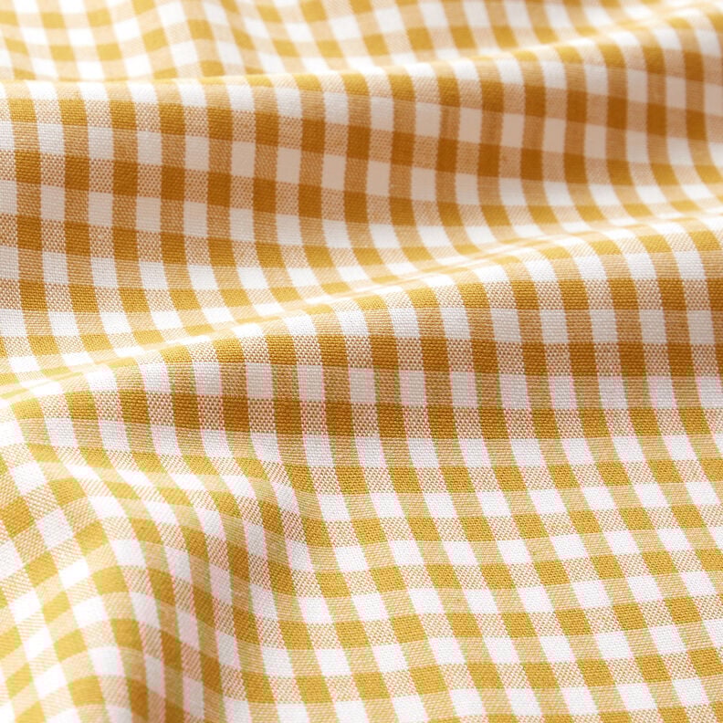 Baumwollstoff Vichykaro 0,5 cm – senf/weiss, image number 2