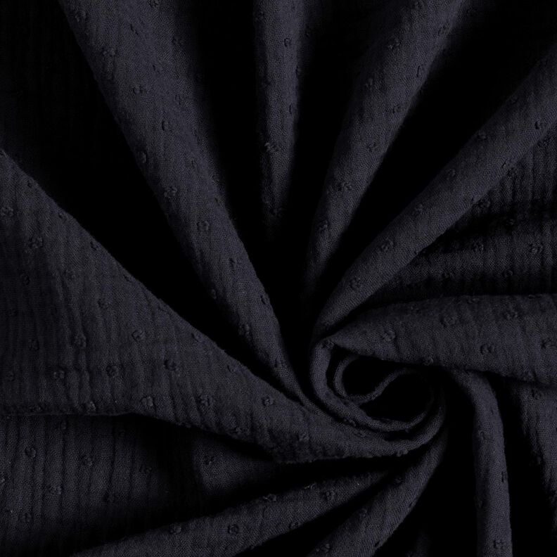 Musselin/ Doppel-Krinkel Gewebe Dobby – schwarz,  image number 3