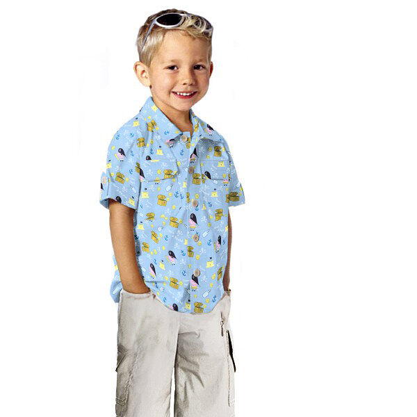 Cretonne Lizenzstoff Peppa Pig George Pirate | ABC Ltd. – hellblau, image number 6