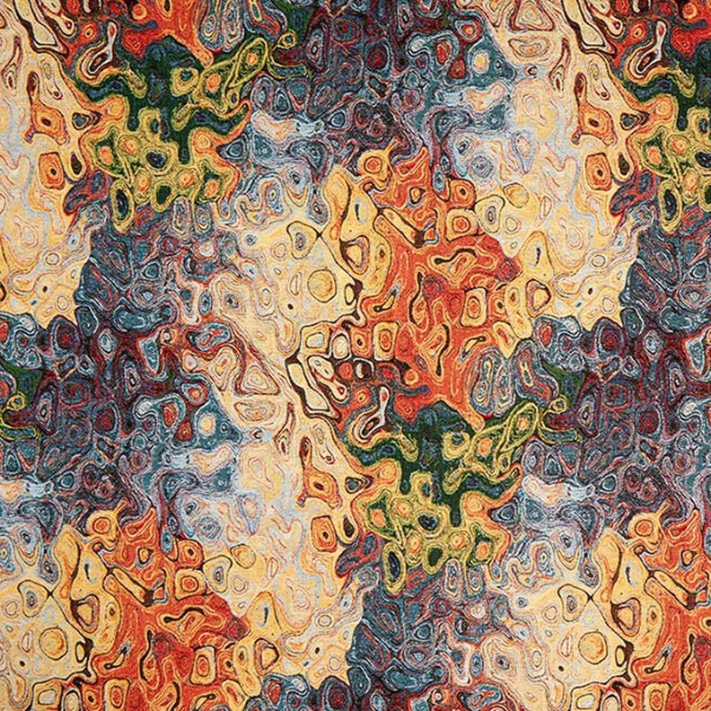 Jacquard Gobelin Abstrakte Kunst – blau/rot/gelb, image number 1