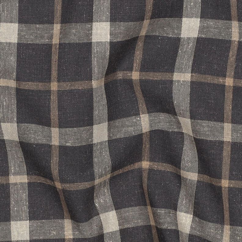 Leinen-Mix Karo bunt gewebt &ndash; braun/beige,  image number 2