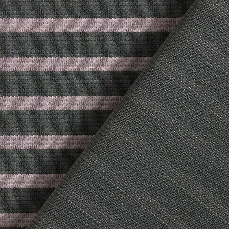 Jacquard Jersey Streifen – mauvegrau/anthrazit,  image number 4
