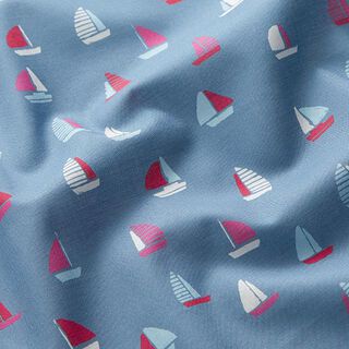 GOTS Batist Segelboote | Tula – jeansblau, 