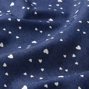 Chambray Herzchen – marineblau/wollweiss, 