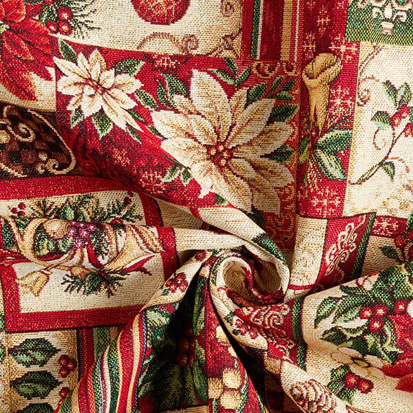 Dekostoff Gobelin Weihnachtsmotive – creme/rot, image number 3
