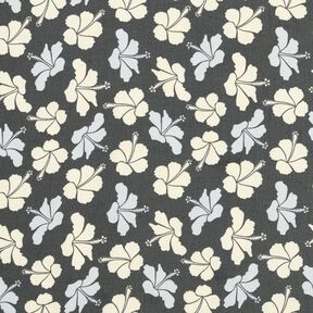 Chiffon Hibiskusblüten – schwarz/weiss, 