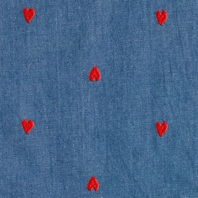 Chambray  – jeansblau/feuerrot, 