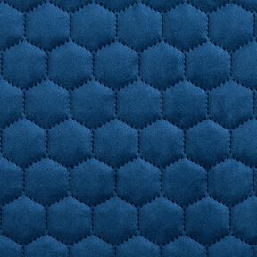 Polsterstoff gesteppter Samt Waben – marineblau, 