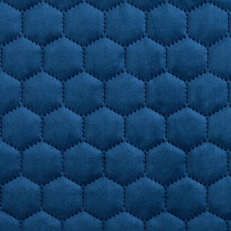 Polsterstoff gesteppter Samt Waben – marineblau,  image number 1