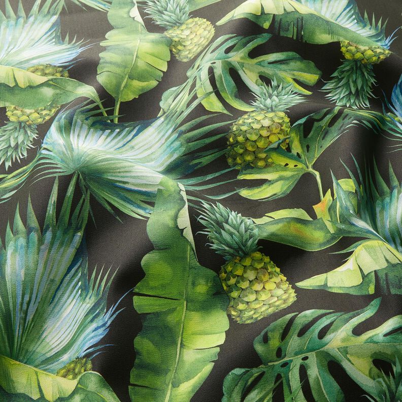 Outdoorstoff Canvas Ananas – grasgrün/schwarz, image number 2