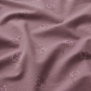 Baumwolljersey Pusteblume – aubergine, 