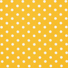 Baumwollpopeline große Punkte – senf/weiss, 