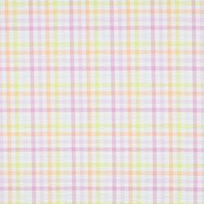 Seersucker Baumwoll-Mix buntes Karo &ndash; weiss/pastellviolett, 