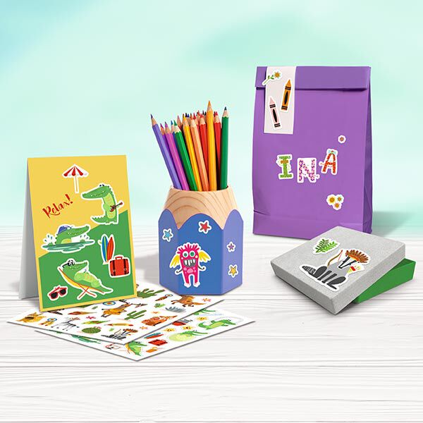 Glitzer-Stickerset Fun [ 156Stück ] – Farbmix,  image number 1