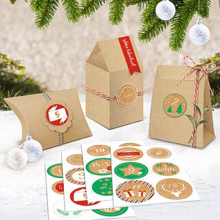 Sticker-Set Adventszahlen [ 24 Stück ] – Farbmix, 